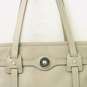 Dooney & Bourke Taupe Crossgrain Leather Tote Bag